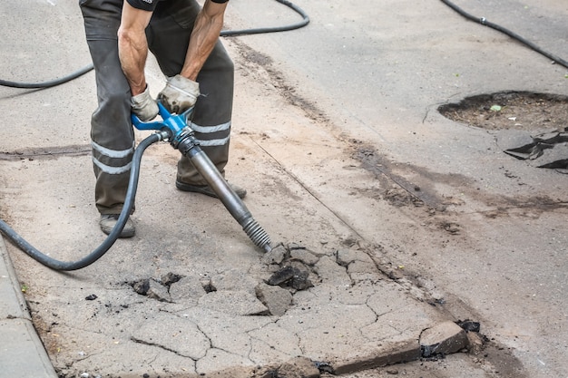 Premium Photo | Asphalt road works