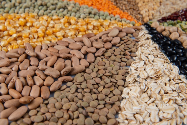 Premium Photo | Assembly with edible grains forming a mosaic