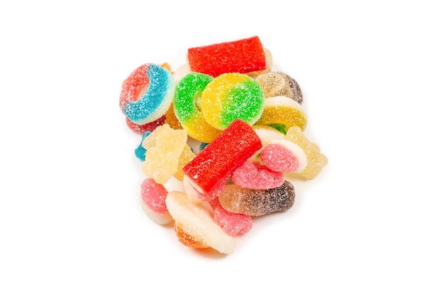 Premium Photo | Assorted gummy candies. top view. jelly sweets ...