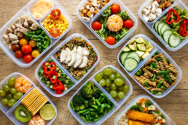 Free Photo | Assortment of batch food cooked on table