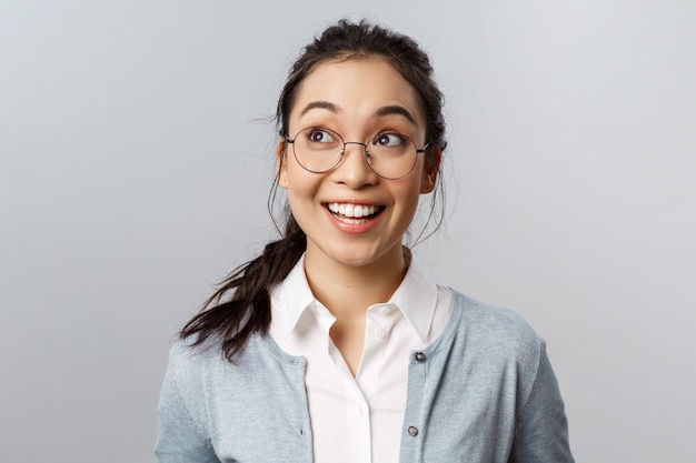 Premium Photo | Attractive asian woman in glasses