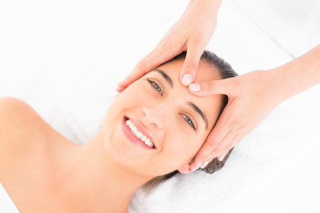 Premium Photo Attractive Woman Receiving Head Massage At Spa Center