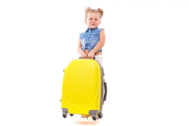 cute yellow suitcase