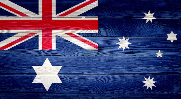skole læbe vakuum Premium Photo | Australia flag painted on old wood plank background