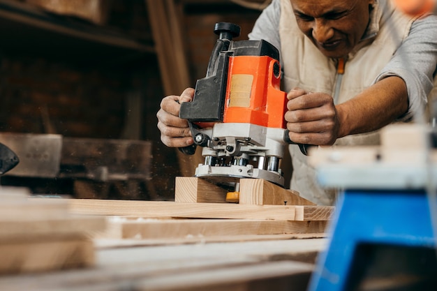 Premium Photo | Automatic manual milling machine for wood