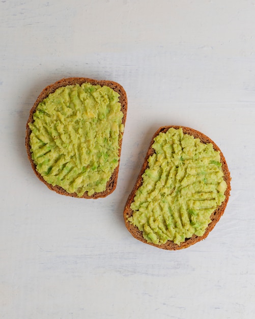 Free Photo | Avocado toast on whole grain bread with vegetables