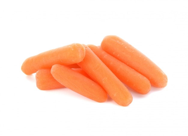 Premium Photo | Baby carrots isolated on a white background