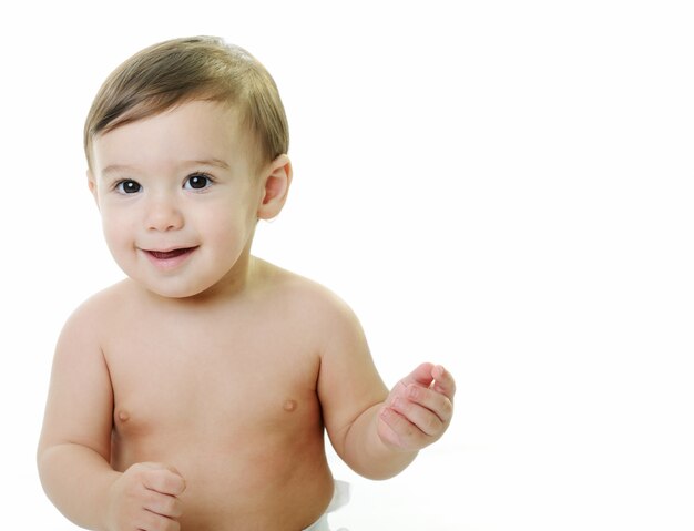 Premium Photo Baby Kid With Various Funny Poses Isolated On White With Copy Space