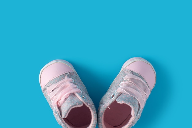 Premium Photo | Baby shoes top view