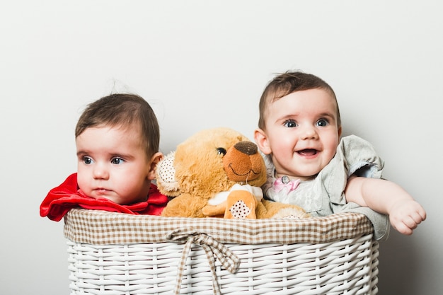 Twins playing