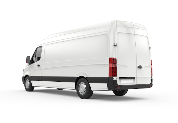 Back and lateral view of a van, mockup | Premium Photo