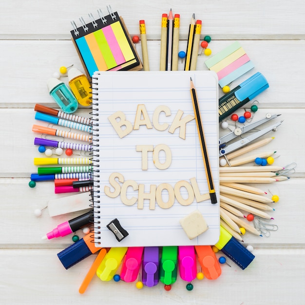 Back To School Decoration With Notebook Free Photo