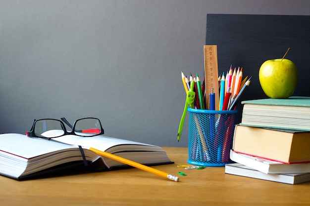 Premium Photo | Back to school teacher's desk