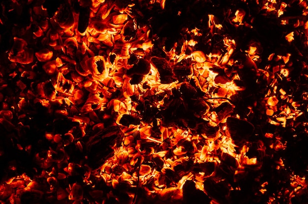 Premium Photo | Background Of Burning And Glowing Hot Coals. Smoldering ...