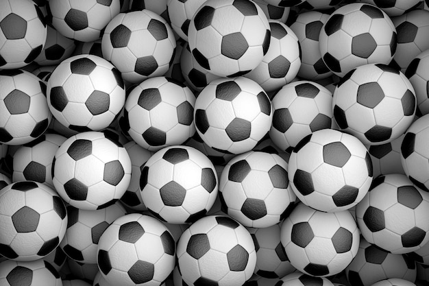 Premium Photo | Background composed of many soccer balls
