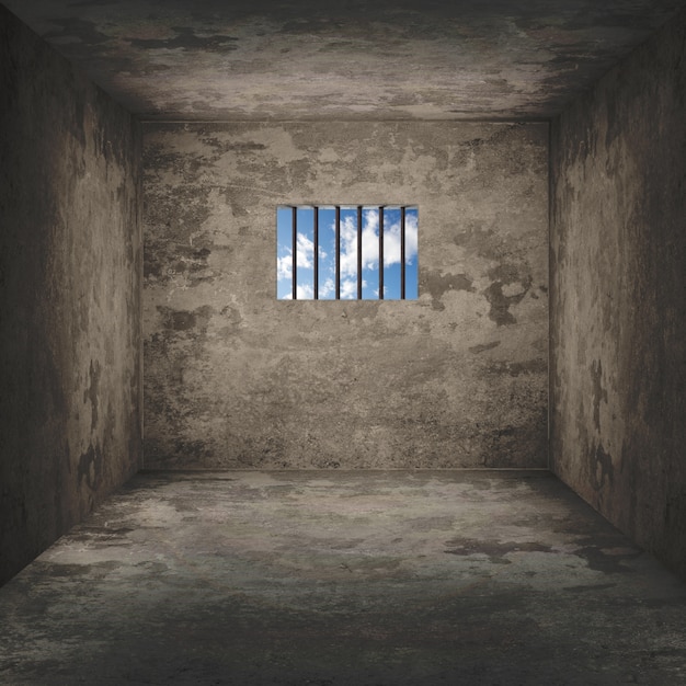 暗い刑務所の独房の背景 無料の写真