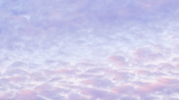 夕焼けの淡いピンクの雲と青い空の背景 プレミアム写真