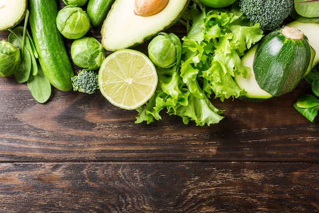 Premium Photo | Background with assorted green vegetables