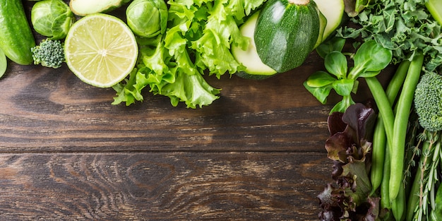 Premium Photo | Background with assorted green vegetables