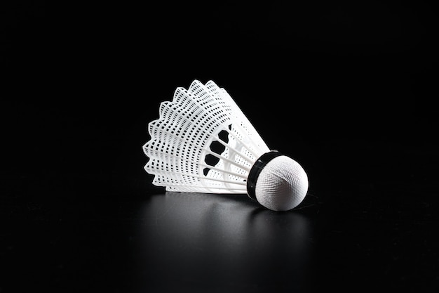 Premium Photo | Badminton sport equipment on dark black close up