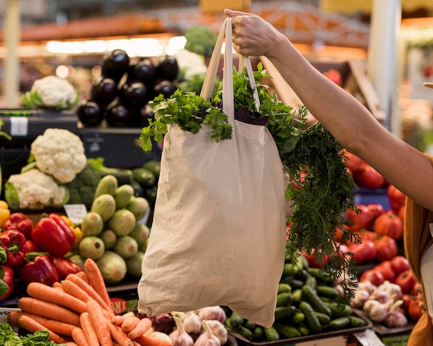 Premium Photo | Bag of heealthy veggies