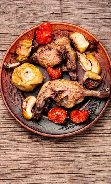 Premium Photo | Baked duck leg