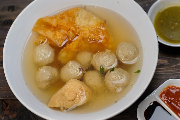 Premium Photo Bakso Mie Ayam Ball Meat