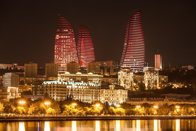 Premium Photo | Baku, azerbaijan - september 15, 2016: baku flame ...