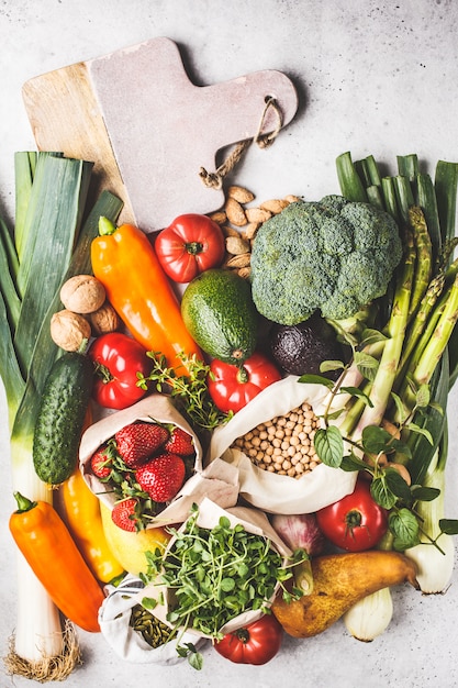 Premium Photo | Balanced vegetarian food background