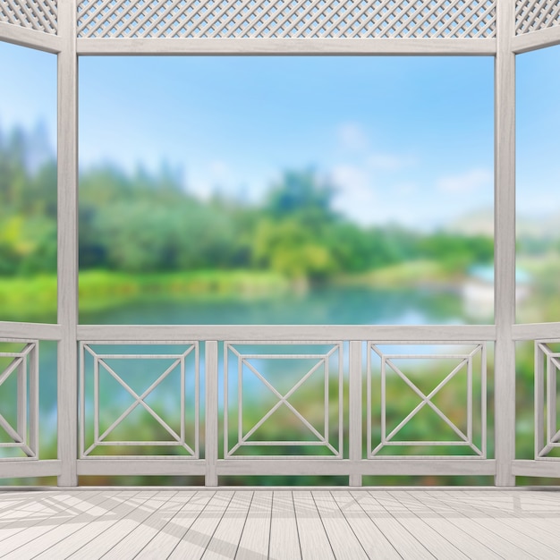 Premium Photo Balcony And Terrace Of Blur Nature Background