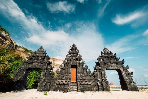 Free Photo Bali Temple Gate Entrance At Beach Indonesia