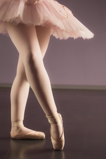Premium Photo Ballerina Standing In Pink Tutu 