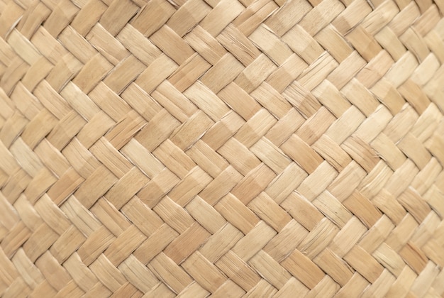 背景として使用するための竹かごのテクスチャです 編まれたバスケットパターンと質感 プレミアム写真