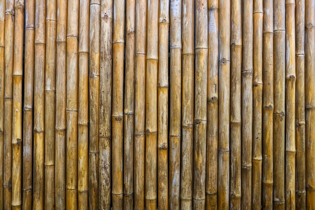 壁紙の竹柵の背景 古い黄色の木製のテクスチャパターン プレミアム写真
