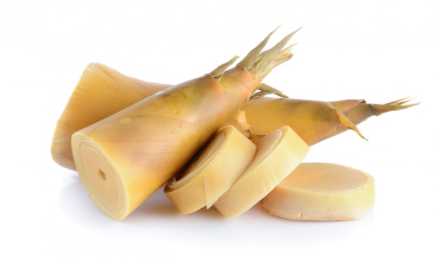 Premium Photo Bamboo Shoots On White Background 3595