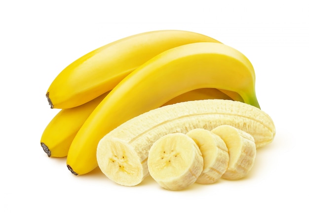 Banana on white background Premium Photo