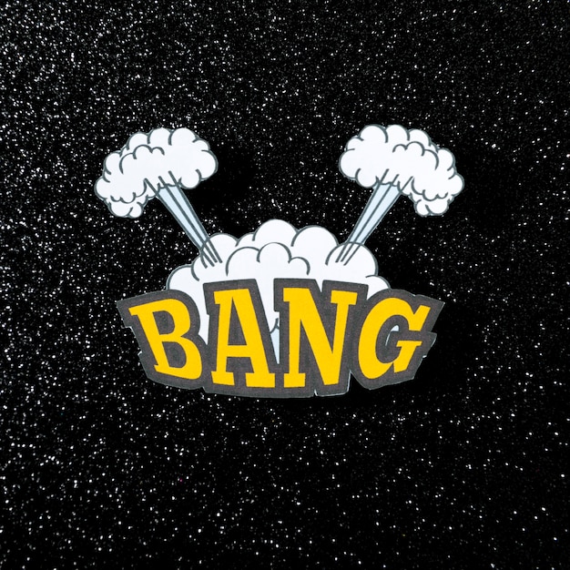 Free Photo | Bang word retro comic speech bubble on dark backdrop