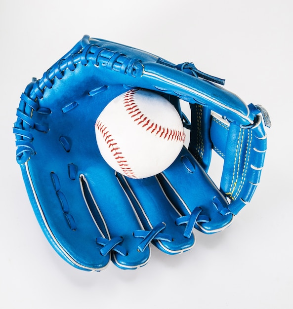 Premium Photo | Baseball glove color blue isolated on white with ...