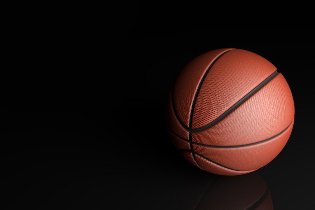 Premium Photo | Basketball on black background