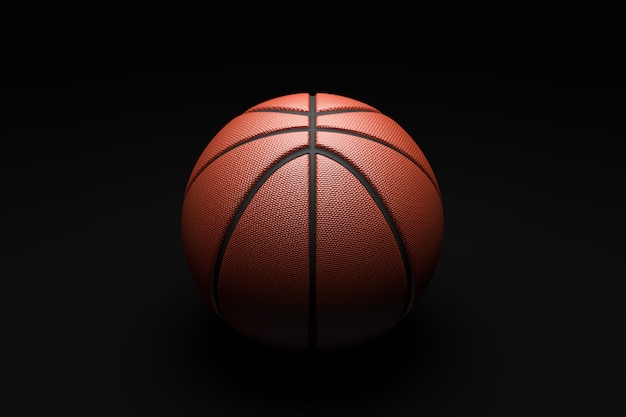 Premium Photo | Basketball on black background.