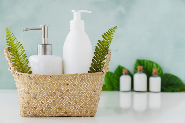 Premium Photo | Bath containers in basket