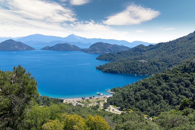 Premium Photo | Bay sarsala in turkey. view from the bird's-eye view