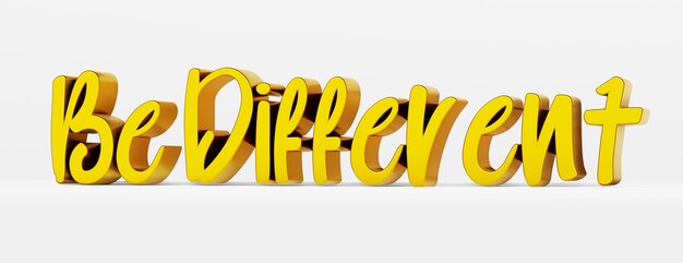 Premium Photo | Be different. a calligraphic phrase. gold 3d logo on a ...