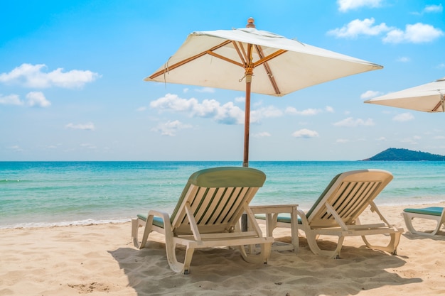 Free Photo | Beach chairs on tropical white sand beach