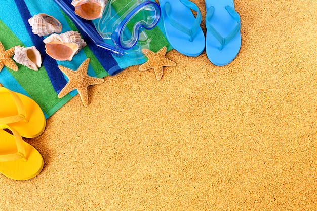 Beach elements over the sand Photo | Free Download