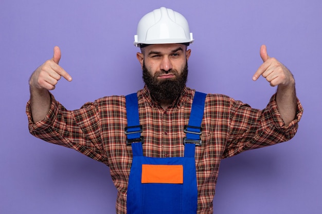 Free Photo | Bearded builder man in construction uniform and safety ...