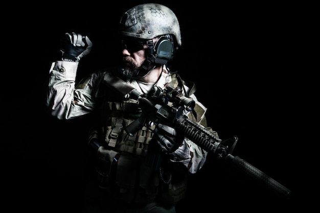 Premium Photo | Bearded special forces soldier