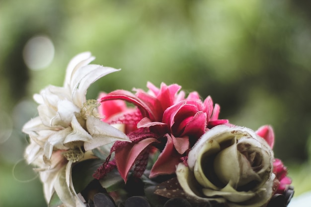 Beautiful artificial flowers background | Premium Photo