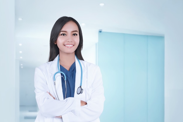 Long hair shared asian doctor