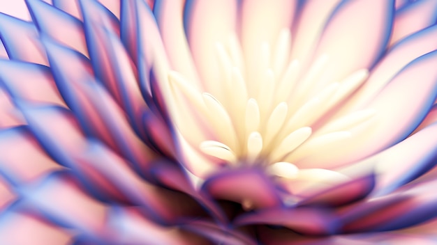 花の3dイラストレンダリングと美しい背景 プレミアム写真